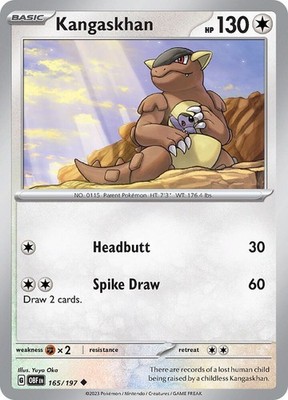 Kangaskhan SV03: Obsidian Flames 165/197 NM English Pokemon Card