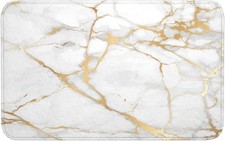 Marble Texture Bath Mat Non-Slip Soft Microfiber Bathroom Rugs Washable Bathmat,