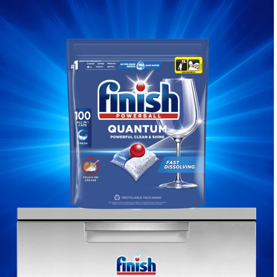 Finish Quantum All-in-1 100 Tabs Geschirrspültabs Spülmaschinenreiniger - Bild 3 von 4