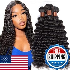 Angie Queen Deep Wave Human Hair 12 14 16 Inch 3 Bundles Brazilian Virgin Remy