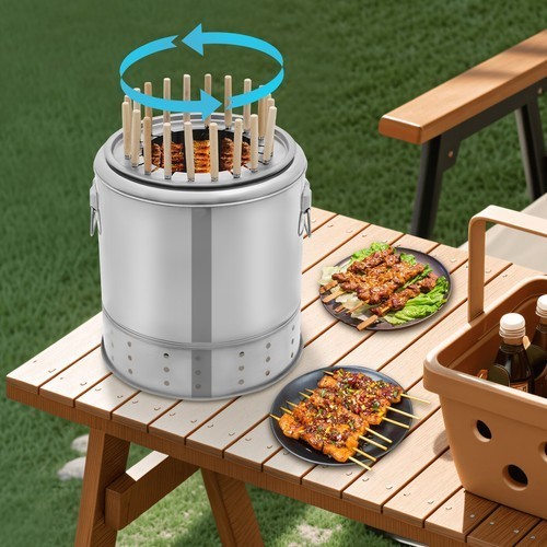 20 Brochetas Camping Barbacoa Parrilla Portátil Exterior Carbón Barril Parrilla - Imagen 18 de 18