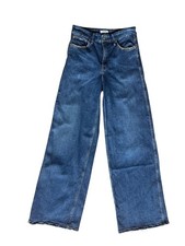 Good American Wide Leg Jeans Size 4/27 High Rise Blue Stretch Denim Flare Leg