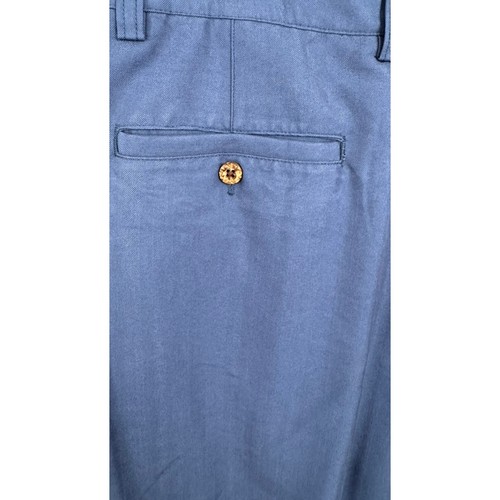 Hawaiian Tropic Men's Blue Pleated Dress Pants W36 L32 Rayon Blend Trousers - Picture 3 of 8