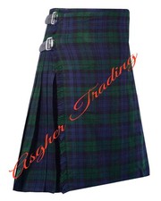 Black Watch Tartan 8 Yard Kilt For Men's Traditional Handmade Custom Size kilts