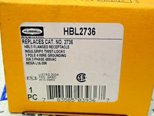 Hubbell HBL2736 Twist Lock Flanged Receptacle 30 Amp 3 PH 480V 3 Pole 4W L16-30R