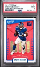 2021 PRESTIGE FRANCHISE FAVORITES #FF1 SAQUON BARKLEY PSA 9 MINT POP 1