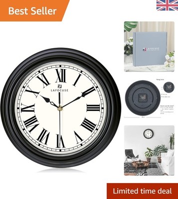12 Zoll leise Wanduhr - Vintage römische Ziffern, nicht tickendes Quarzdekor...