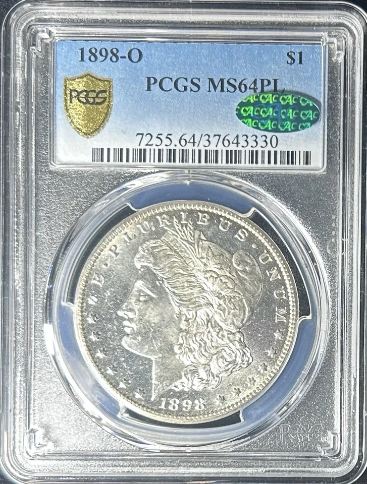 1898 O $1 MORGAN SILVER DOLLAR PCGS MS64PL CRISP STUNNING MORGAN WOW! CAC - Image 2 of 3