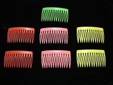 Vintage LOT of 7 Plastic Side Hair Combs Made in Hong Kong