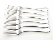 Hanoverian Rattail Pattern Set Of 6 Dessert Forks Silver Plated EPNS Sheffield