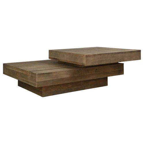 Uttermost 24400 Rustic Planes 57"W Oak Wood Coffee Table - Wood - Picture 3 of 5