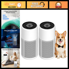 Compact HEPA Air Purifiers for Bedroom & Dorm, Quiet 24dB, Smoke & Dust Filter,
