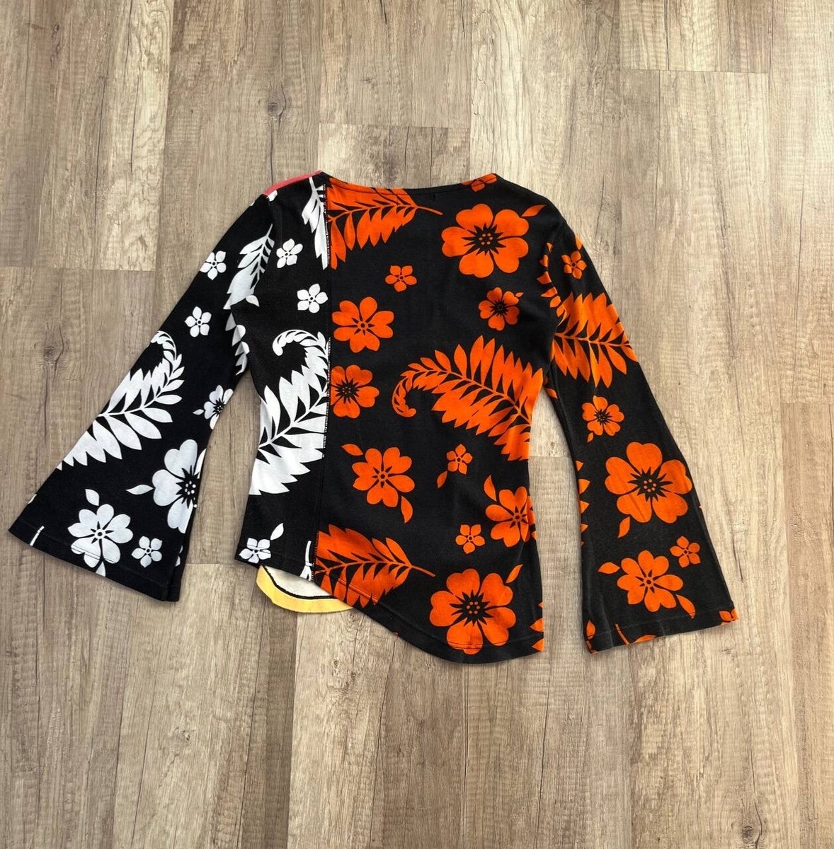 Haut Manches Longues Custo Barcelona - Taille S - Rouge Et Noir - Style Vintage Années 90