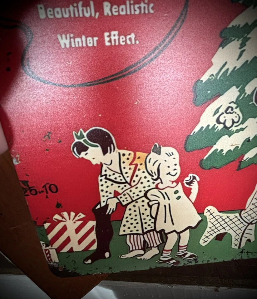 "Caja de copos de nieve de mica vintage estilo retro publicidad letrero de metal 12""X8"" Navidad" Foto 4 de 4