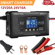 20Amp 12V/24V Smart Car Battery Charger for LiFePo4 Lead Acid GEL Battery Repair
