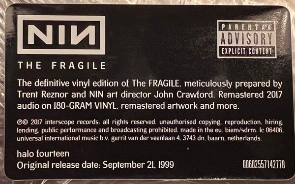 Nine Inch Nails / The Fragile (3枚組LP) Nine-Inch-Nails-The-Fragile-