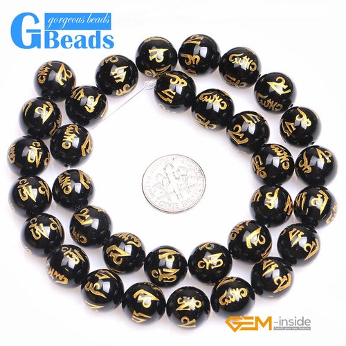 Geschnitzte Tibetische Achat Edelstein Runde Perlen für Schmuckherstellung Kostenloser Versand 15 Zoll - Bild 12 von 27