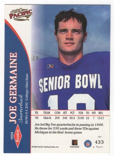 1999 Pacific Football Set Break - Cards #226-450 Pt.2 - 第 353/373 張圖片