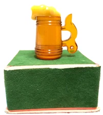 🔥EXQUISITE 1979 USSR Cognac Amber Egg Yolk Unique Beer Mug figurine statue 25g