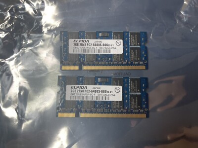 Elpida 4GB (2x2GB) DDR2 SODIMM EBE21UE8AFSA-8G-F PC2-6400S-666 12-E1 #R1799