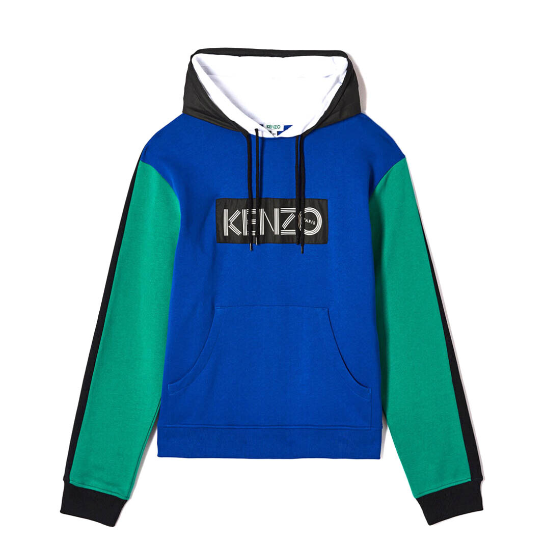 Толстовка с капюшоном Kenzo Mens Color Block Hoodie F955SW4144MD французского синего цвета - АБСОЛЮТНО НОВАЯ 38390₽
