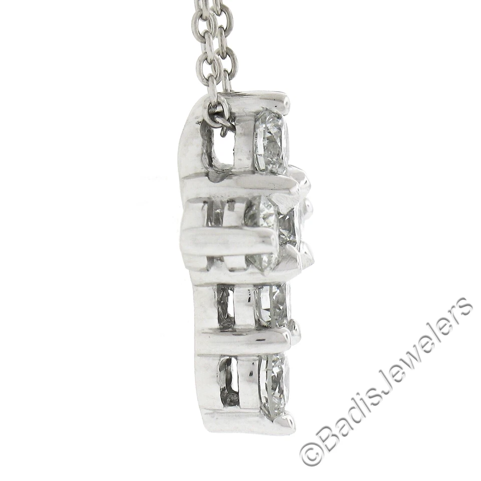 Nuevo Colgante Cruz Diamante Brillante Redondo Punta Compartida Platino 1.53ctw con Cadena Foto 4 de 4