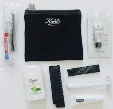 NEW Kiehl's Delta Amenity Kit Travel Pouch Toiletries Hygiene Upscale Business