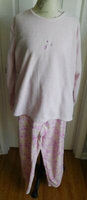 NWOT SOFT COMFY PINK w/EMBROIDERY PINK K WOMEN'S PAJAMA SET IN SIZE XL