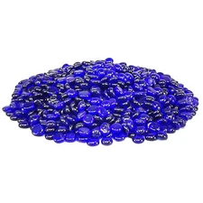 10 lbs Round Fire Glass Propane Fire Pit Fireplace Glass Rocks Shinny Cobaltblue
