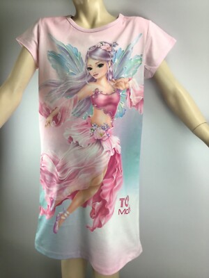 Top Model,Nachthemd,Kinder,Mädchen,128,140,152,164,kurzarm,rosa,Print farbig
