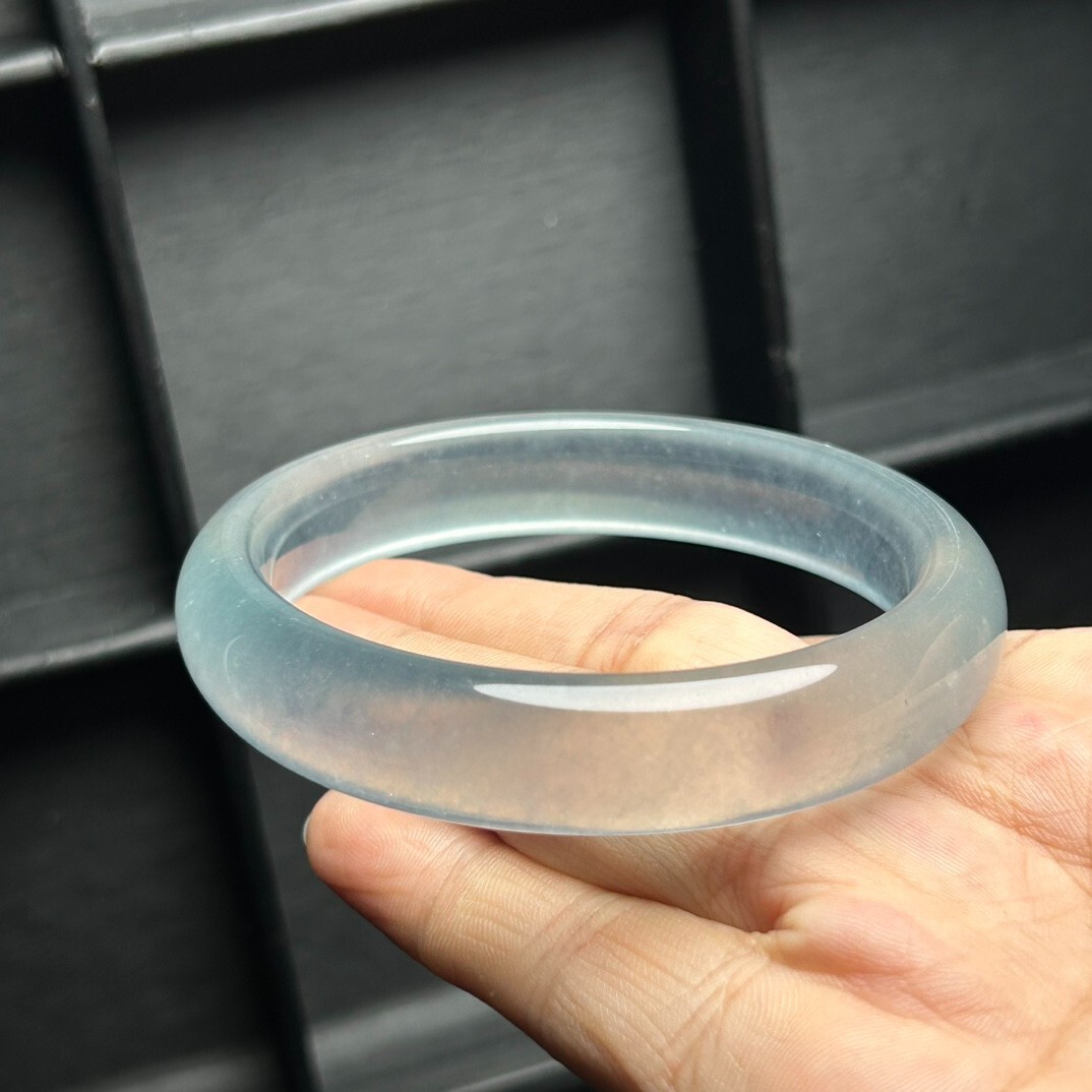 Real Natural AAA high Ice Blue Burmese Jade jadeite bracelet