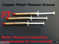 3pc Copper Filled Thermal Compound Paste Grease Syringe gold color