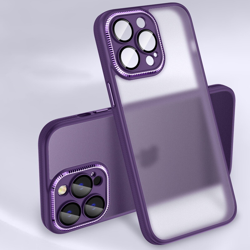 For iPhone 14 13 12 Pro Max Shockproof Matte Clear Lens Film Slim TPU Case Cover