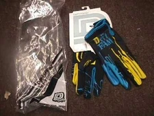 DEFT FAMILY GLOVES *BLUE - YELLOW-BLACK*  S, M, adult MX ATV BMX