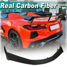 For Chevrolet Corvette Stingray C8 Real Carbon Rear Trunk Lid Spoiler High Wing
