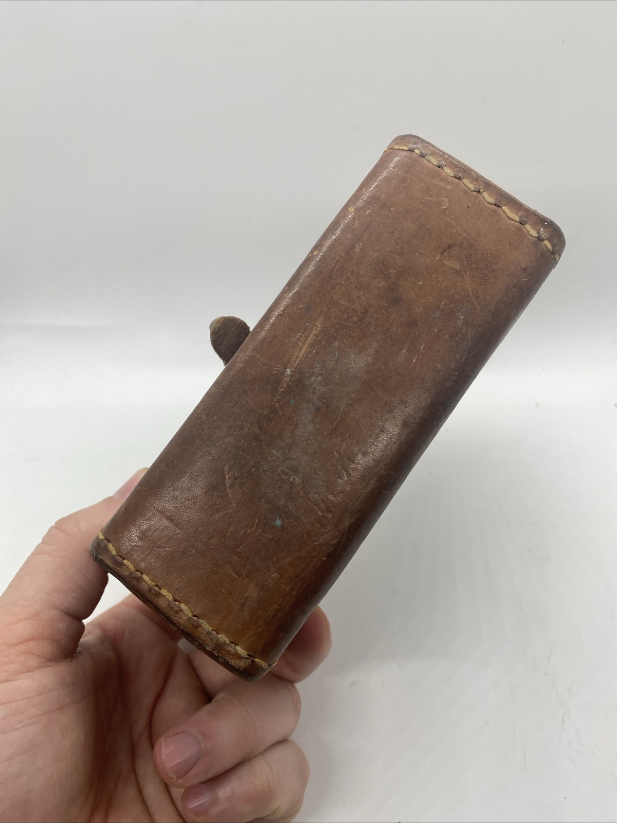 Named WWII WW2 US Boyt Leather Shell Ammo Case Pouch Marked, Boyt 643