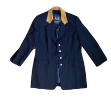 Vintage Cache D’or Navy Wool Blend Blazer Silver/navy Buttons 12