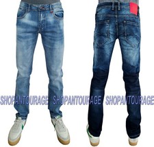 ETZO Denim Jeans  Skinny Fit Straight Leg Premium Stretch Fashion Jeans for Men