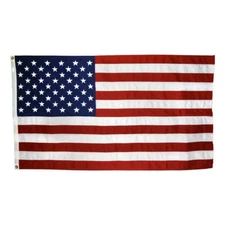 US Flag 3 x 5 ft: 100% American Made Cotton  Embroidered Stars and Sewn Stripes