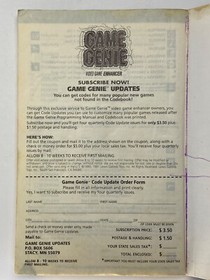 1990 NES Game Genie Video Game Enhancer Programming Manual & Codebook Nintendo