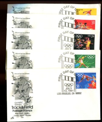 US FDC # 2553-2337 29c Olympics Track & Field ArtCraft 5 FDC's