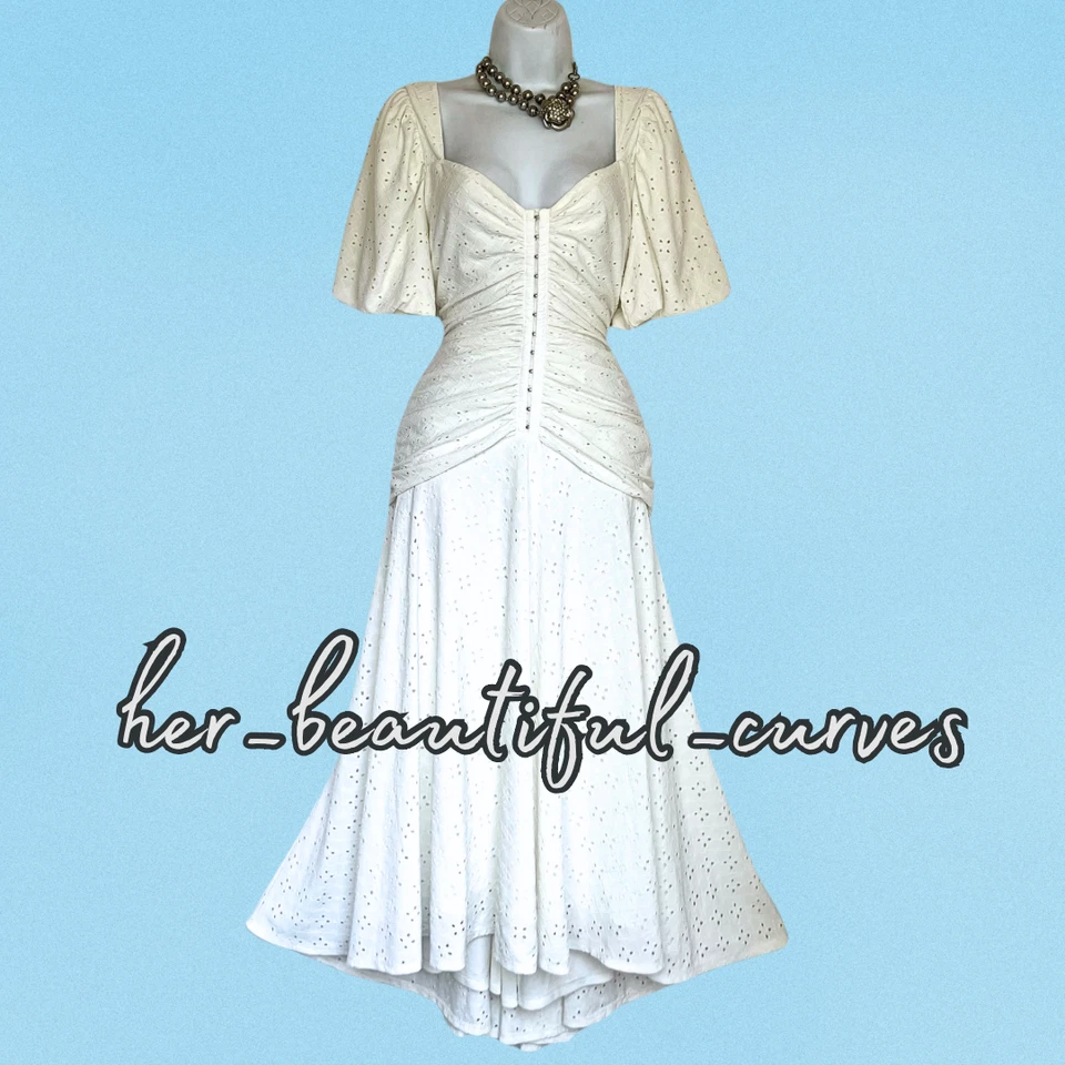 ASOS EMBROIDERED RUCHED VINTAGE STYLE MIDI OCCASION PARTY DRESS SIZE 16 - Image 4 of 4