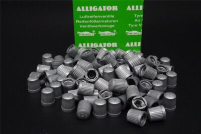 100 x Ventilkappen silber mit Dichtung Alligator Beru RDV RDK RDC RDKS TPMS