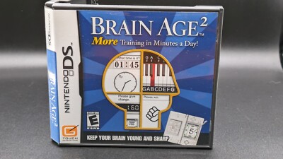 Brain Age 2: More Training in Minutes a Day (Nintendo DS, 2007) W/Manual 