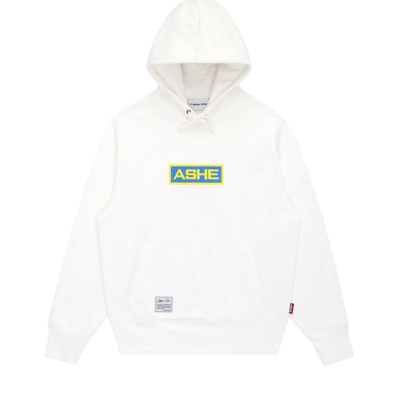 FILA Nuovo blazer canottaggio Ashe tennis avorio sport logo cotone felpa con cappuccio uomo piccolo W M