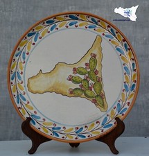 Piatto in ceramica di Caltagirone decorazione murale da appendere da appoggio 1
