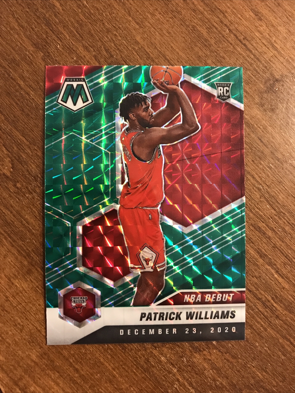 Patrick Williams 2020-21 Mosaic Debut Green Prizm Rookie #267 Chicago Bulls RC