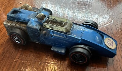 Vintage Mattel Hot Wheels Sizzlers Car Redline 1970 Blue Indy