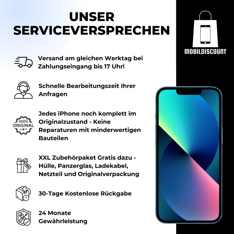 Apple iPhone 13 SEHR GUT Schwarz Weiß Blau Pink 128GB 256GB 512 OVP Ohne Simlock - Bild 3 von 4
