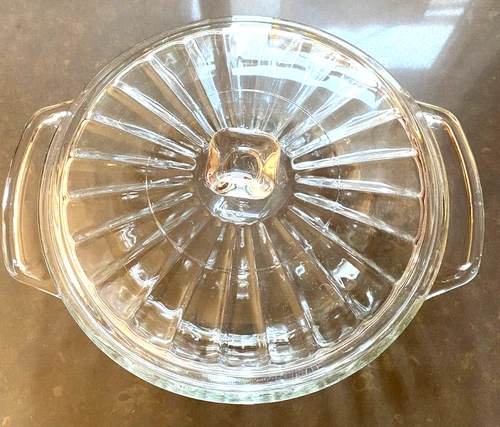 Vintage Anchor Hocking 1.5 Qt. Clear Glass Covered Casserole
